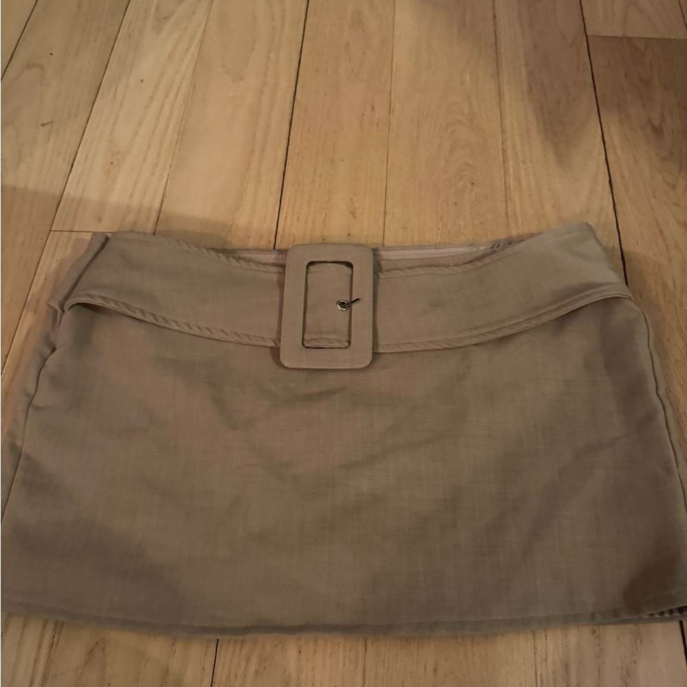 PrettyLittleThing Tan Mini Skirt with Buckle